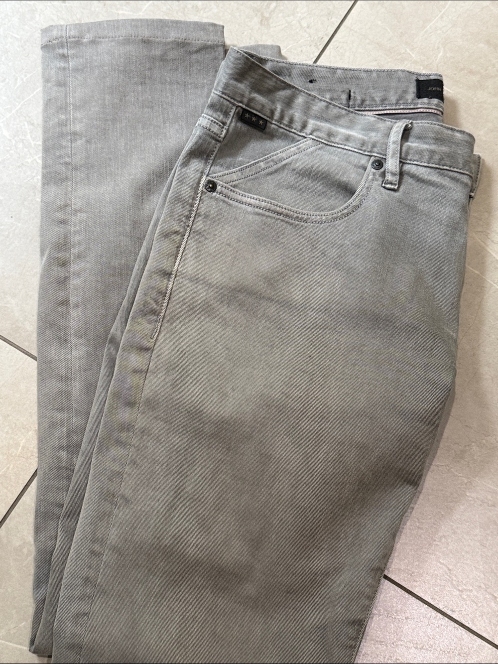 John Varvatos Men's Slim Straight Grey Jeans